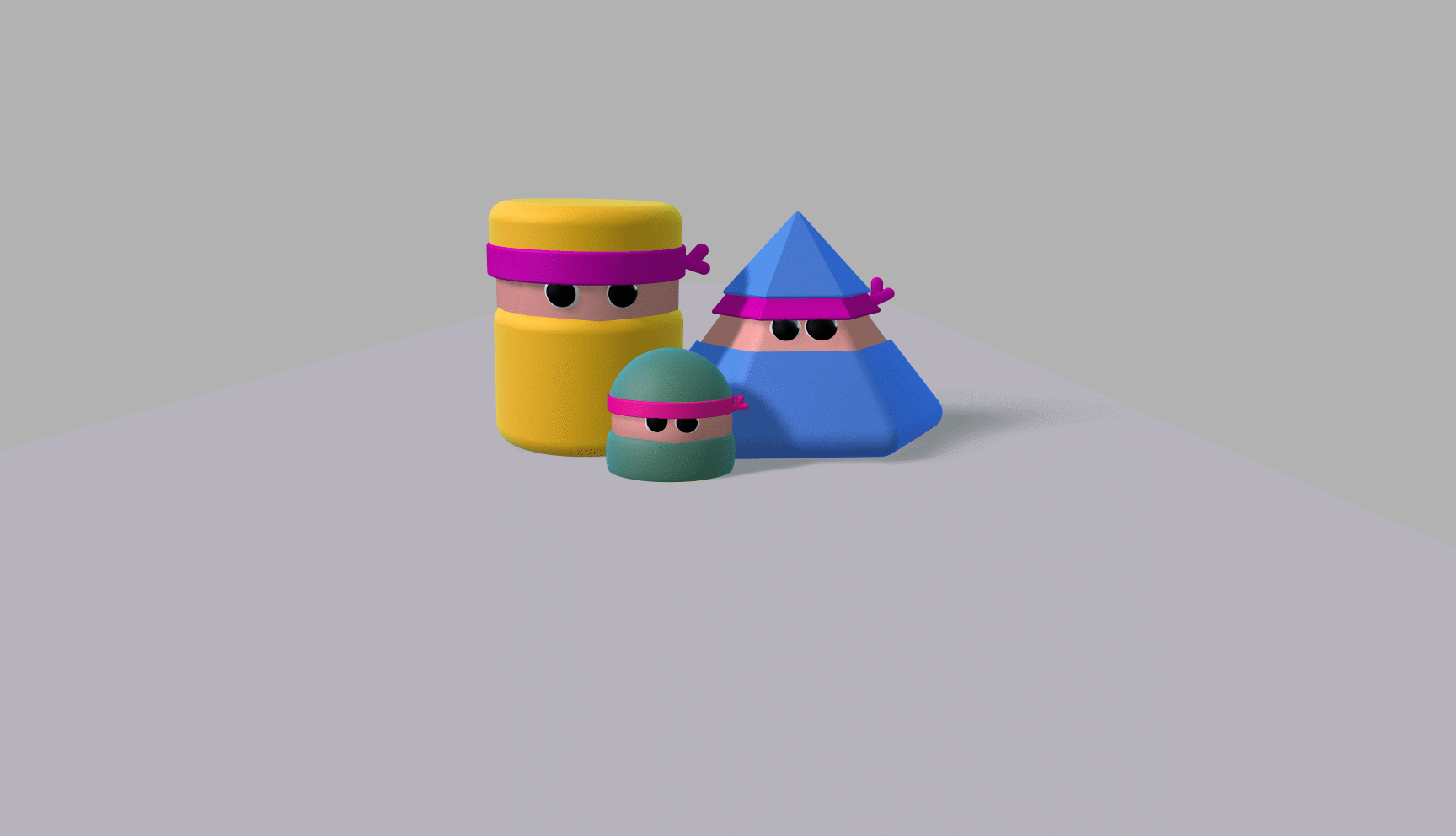 Ninja family 3d in spline