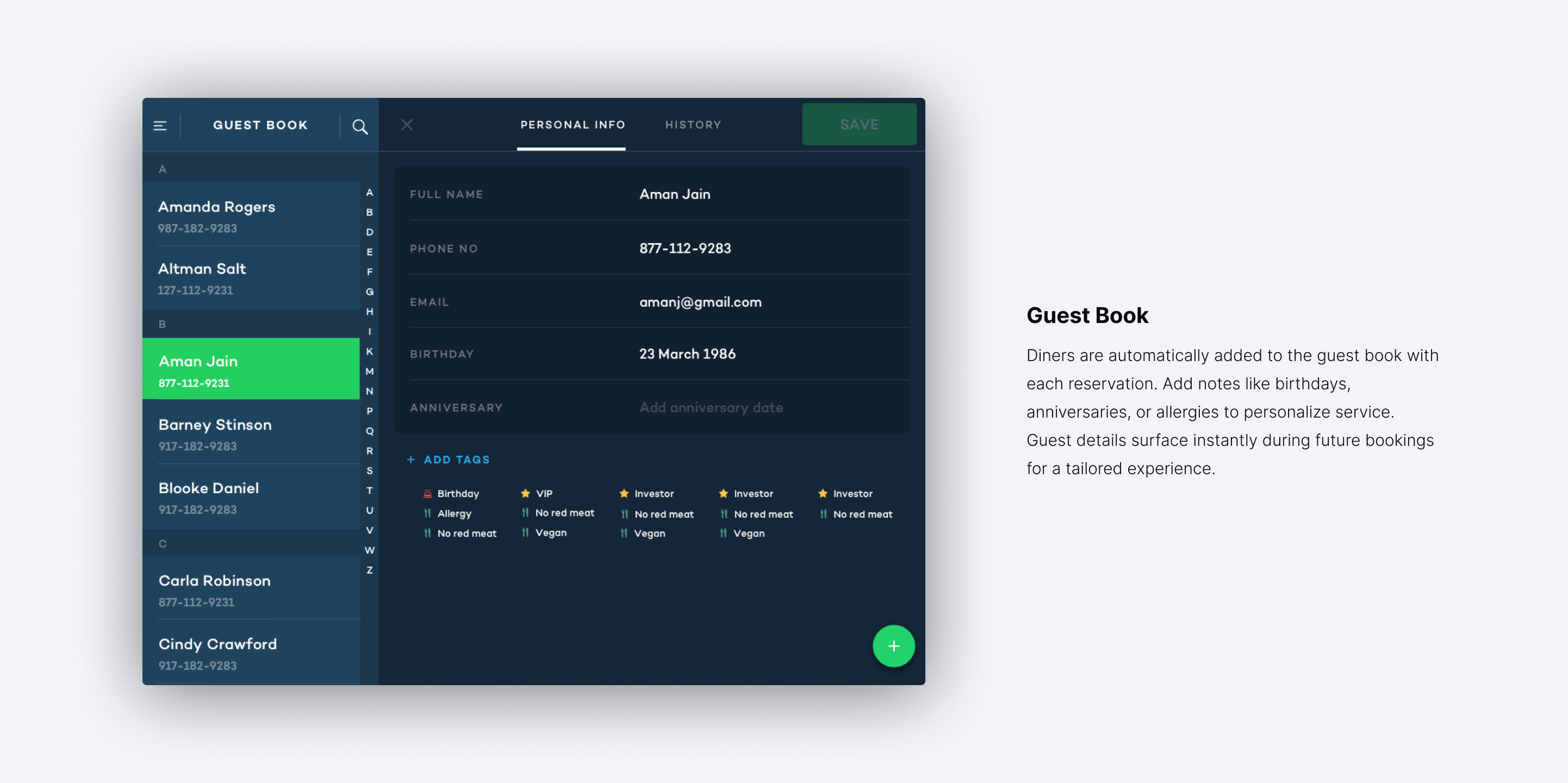 Manage GuestBook on ipad